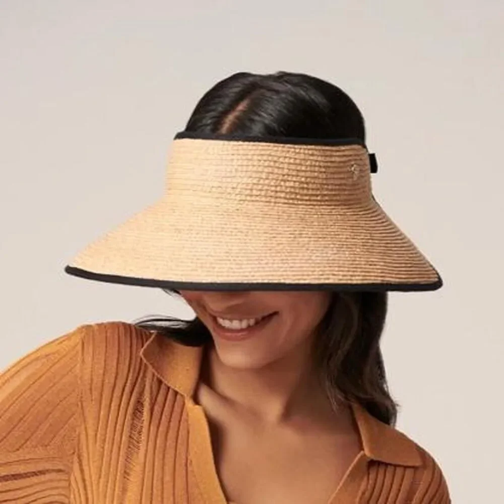 Helen Kaminski Mita Raffia Straw Visor Hat Luxury Summer